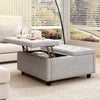 Chic Grey Storage Bench & Footstool
