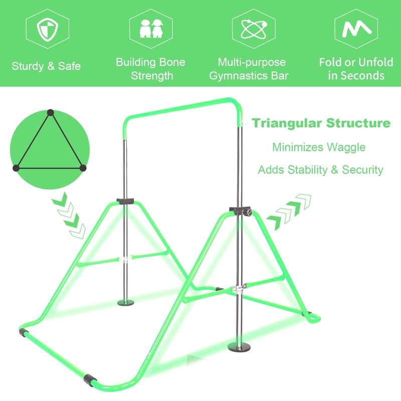 Kid's Adjustable Gym Bar with Fun Bear Rings