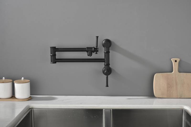 Brass Wall-Mounted Pot Filler Faucet