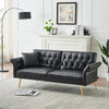 Cozy Convertible Faux Leather Sofa Bed