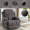 Cozy Heated Massage Recliner with USB and Cup Holders - Grey