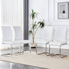 Chic White Curve Dining Chairs - Set of 4