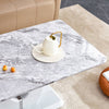Elegant Gray Marble Coffee Table with Silver Accents
