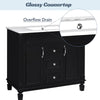 Sleek Black Bathroom Vanity with Mirror & Soft-Close Storage