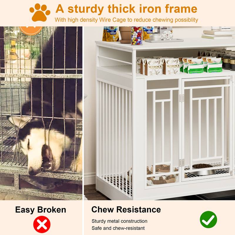 Stylish Wooden Dog Crate with Storage for Large Dogs