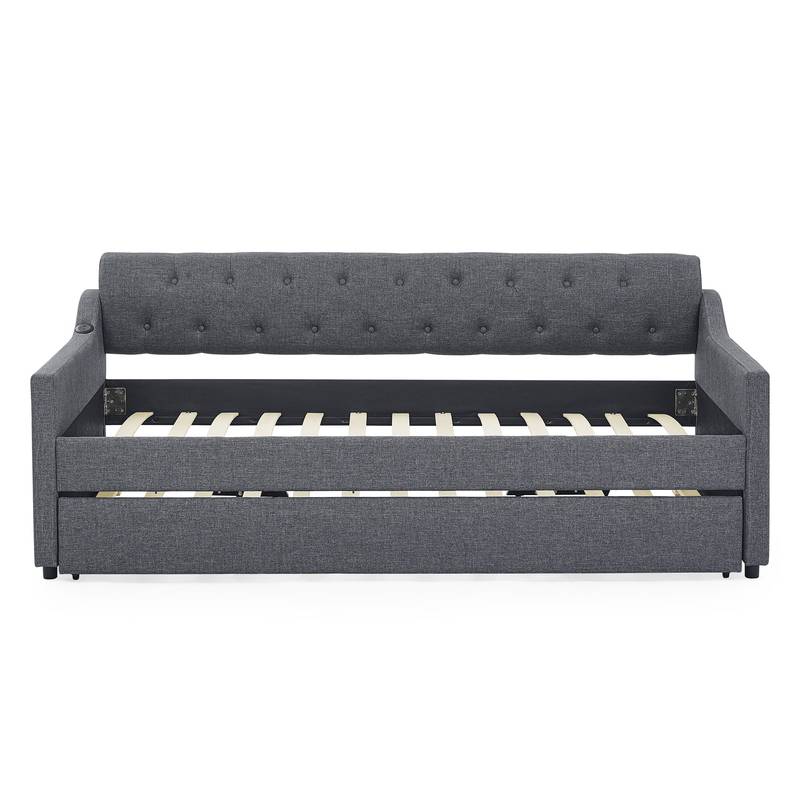Chic Twin Daybed with Trundle and USB Charging