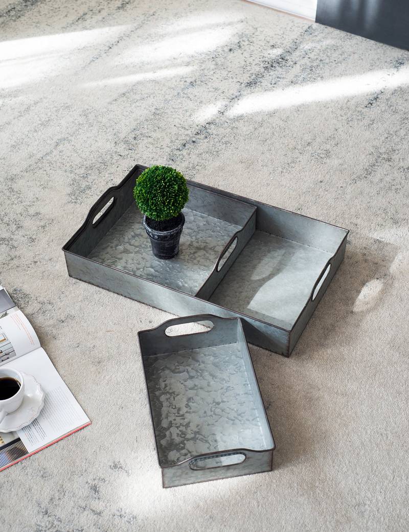 Chic Gray Nesting Trays Set