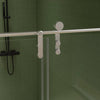Sleek Brushed Nickel Sliding Shower Door with Easy-Clean Glass