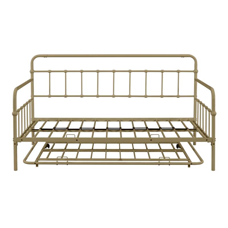 Chic Metal Daybed with Hidden Trundle