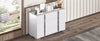Chic White Mirror Dresser with Metal Handles
