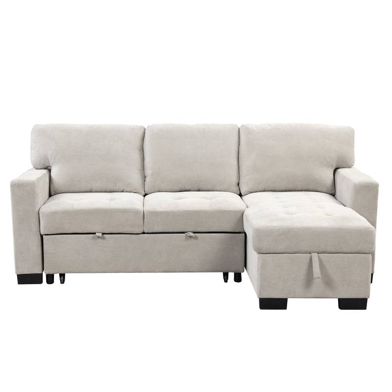 Chic Light Gray Chaise Lounge with Hidden Storage and USB Charger