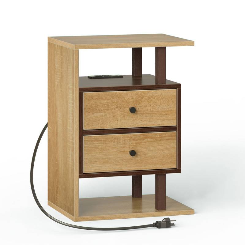 Smart Charging Nightstand with USB Ports & Drawers