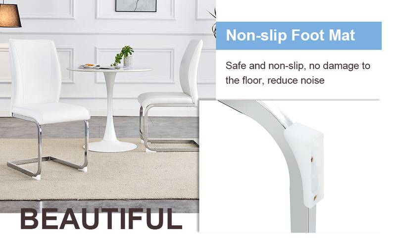 Chic White Curve Dining Chairs - Set of 4