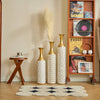 Chic White Metal Vase Trio