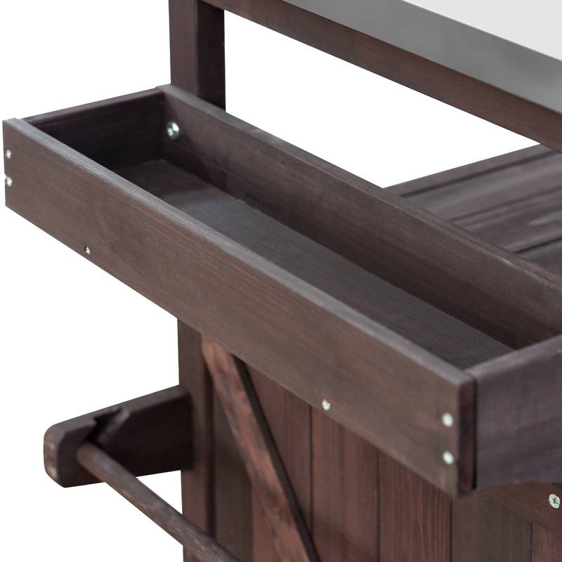 Rustic Rolling Outdoor Kitchen Bar & Grill Station