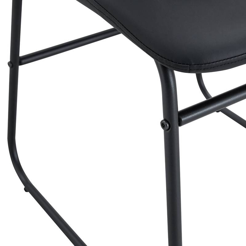 Sleek Black PU Leather Chair