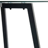 Chic Round Glass Dining Table with Black Metal Legs