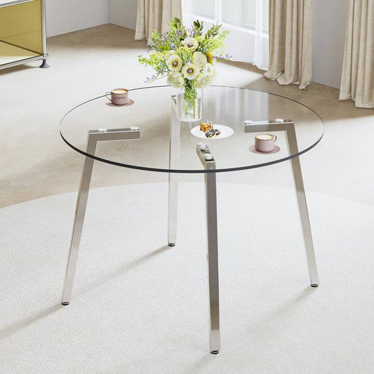 Sleek Glass Circle Table