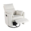 Cozy Beige Swivel Rocker Recliner with Pillows