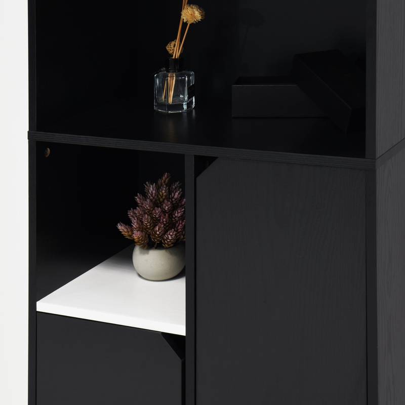 Sleek Storage Bookcase with Doors & Drawer