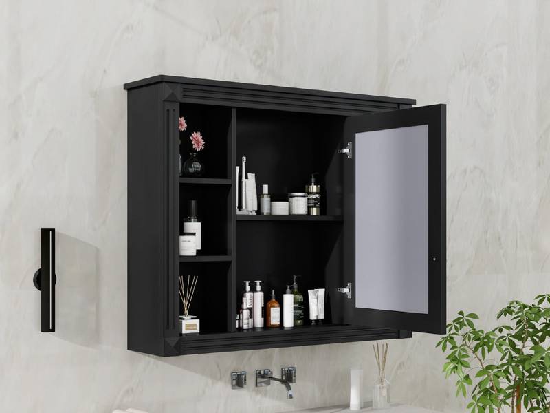 Sleek Bathroom Mirror Cabinet with Shelves