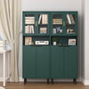 Stylish Green Glass Door Bookcase - Versatile Storage for Any Room