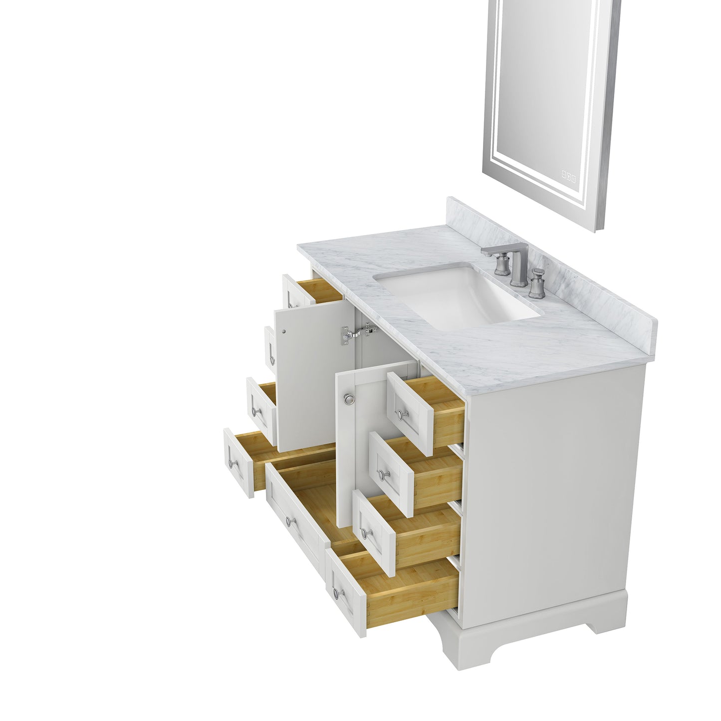 VanityLux White Wood Bathroom Set