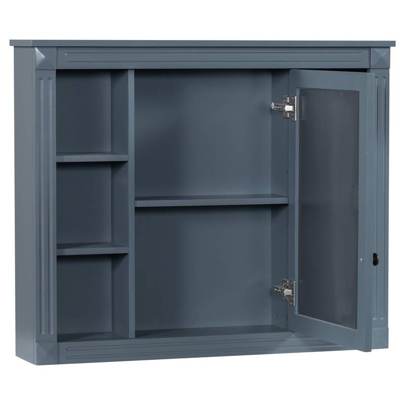 Sleek Wall-Mount Bathroom Cabinet with Mirror & Shelves