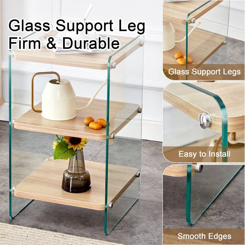 Stylish Trio Storage Nightstand
