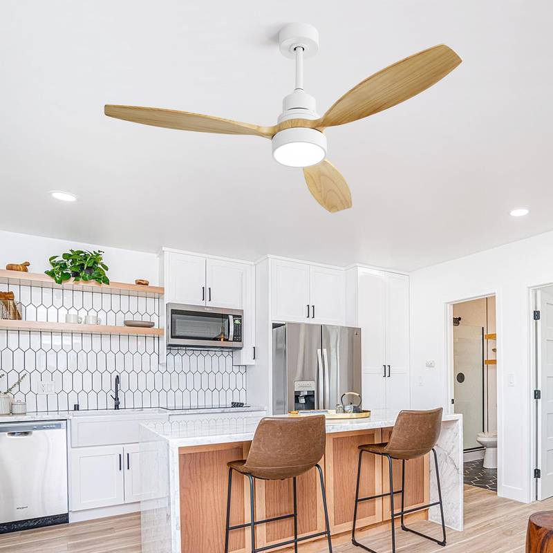 Chic Indoor Ceiling Fan with Remote and LED Light