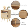 Chic Rattan Nightstand with Open Shelf - Perfect for Small Spaces