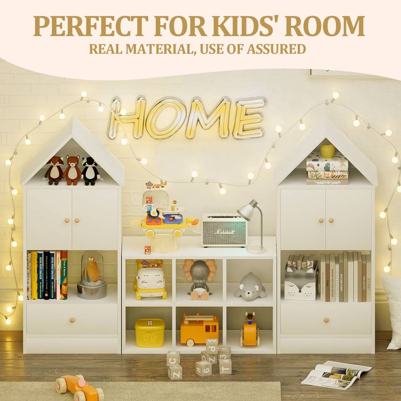 Cozy House Bookshelf for Kids: Fun Storage for Books and Toys!
