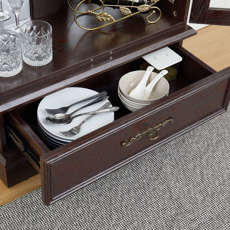 Radiant Cherry Display Cabinet with Adjustable Shelves