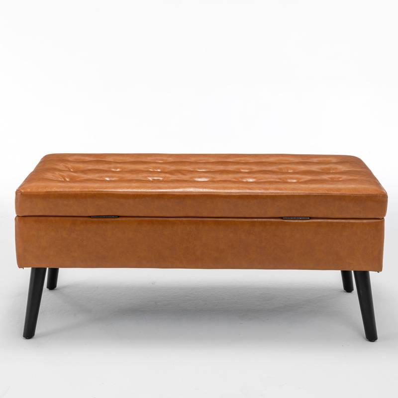 Stylish Leather Storage Bench
