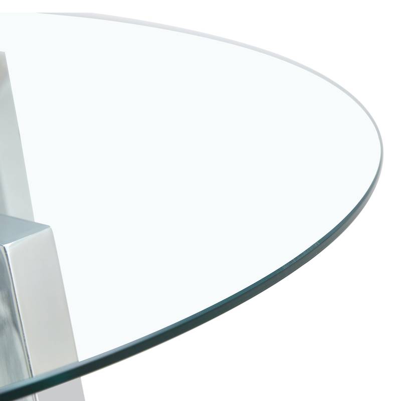 Chic Glass Dining Set with Sleek Leather Chairs