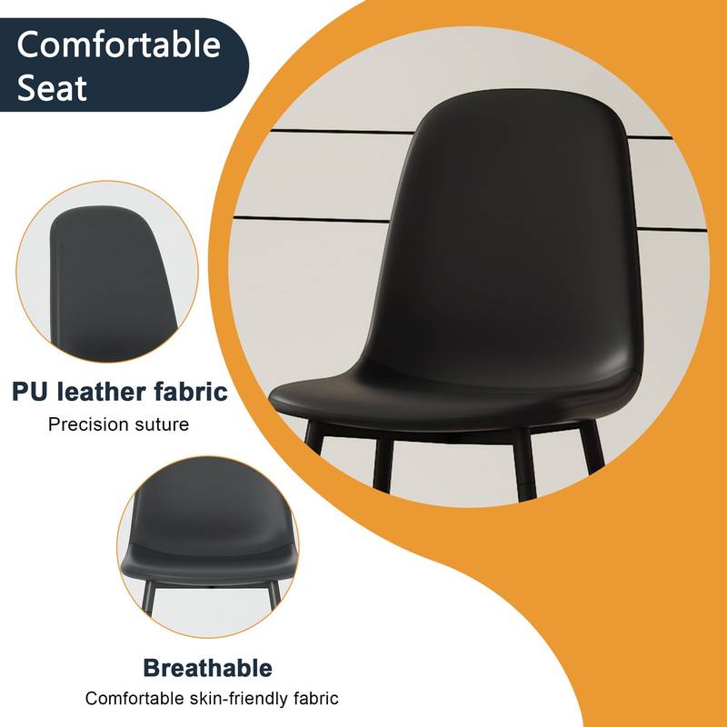Sleek Black Dining Chair Set - Modern Comfort in Every Seat!
