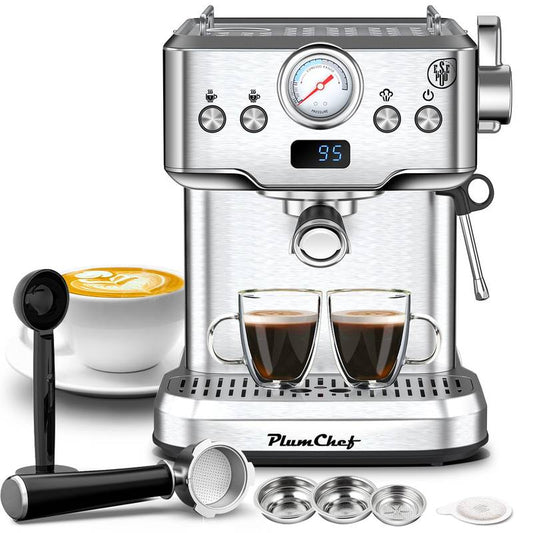 BrewMaster Pro Espresso Maker with Frother - Perfect for Cappuccinos and Lattes!