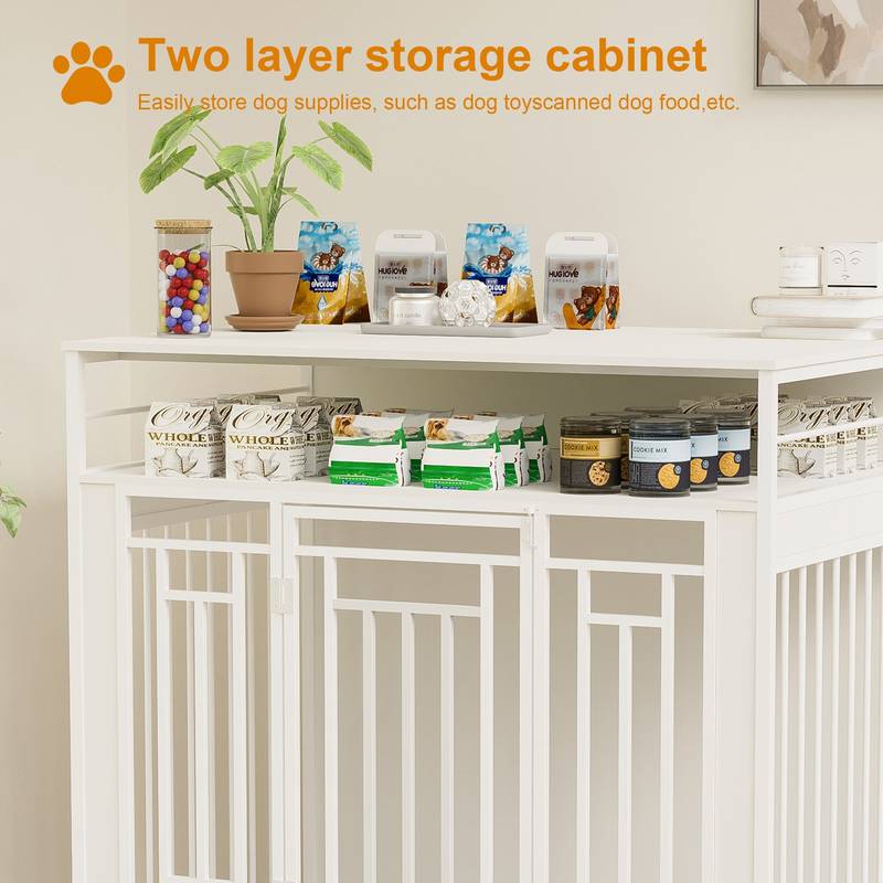 Stylish Wooden Dog Crate with Storage for Large Dogs