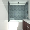 Sleek Matte Black Frameless Sliding Tub Door
