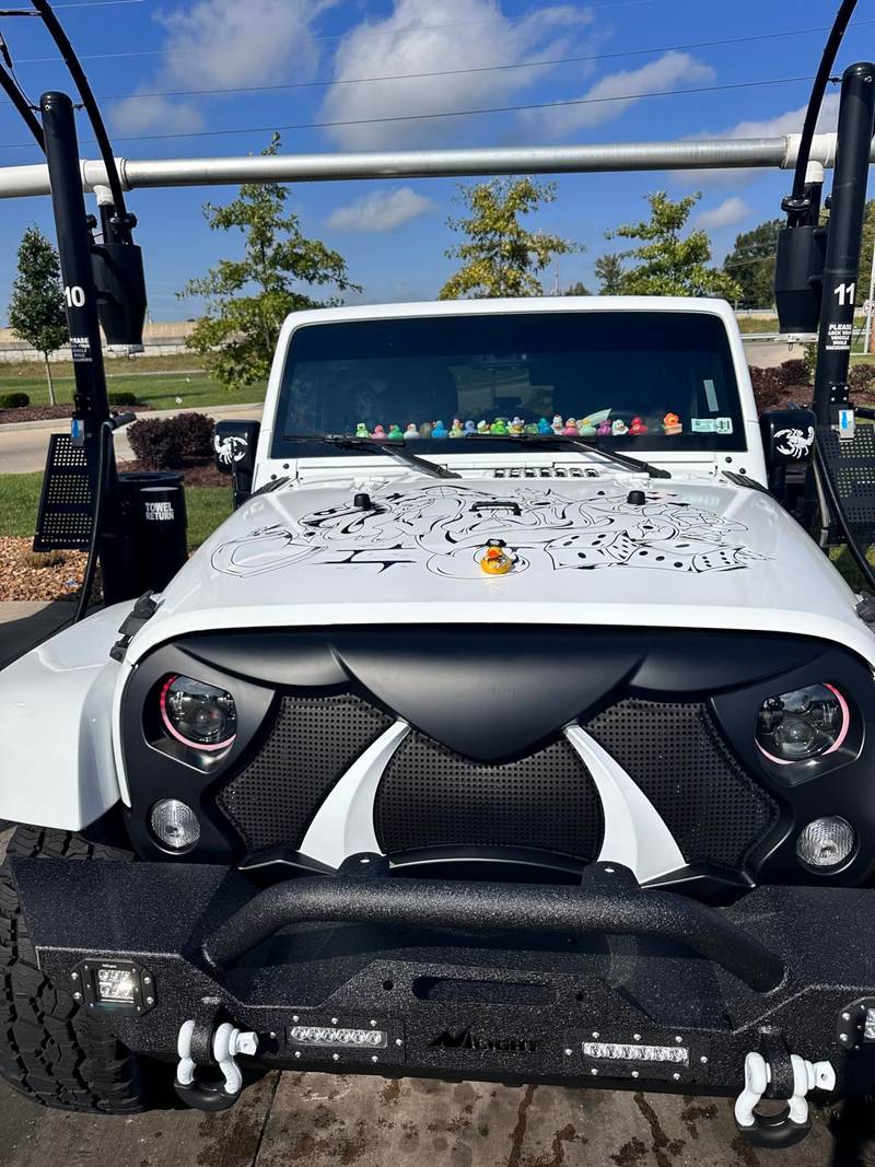 Spooky Jeep Grille Halloween Cover - Matte Black