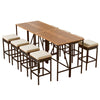 Charming Acacia Outdoor Bistro Set with Cushions