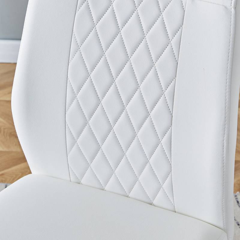 Sleek Glass Dining Set with Stylish Leather Chairs