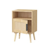 Chic Rattan Nightstand with Open Shelf - Perfect for Small Spaces