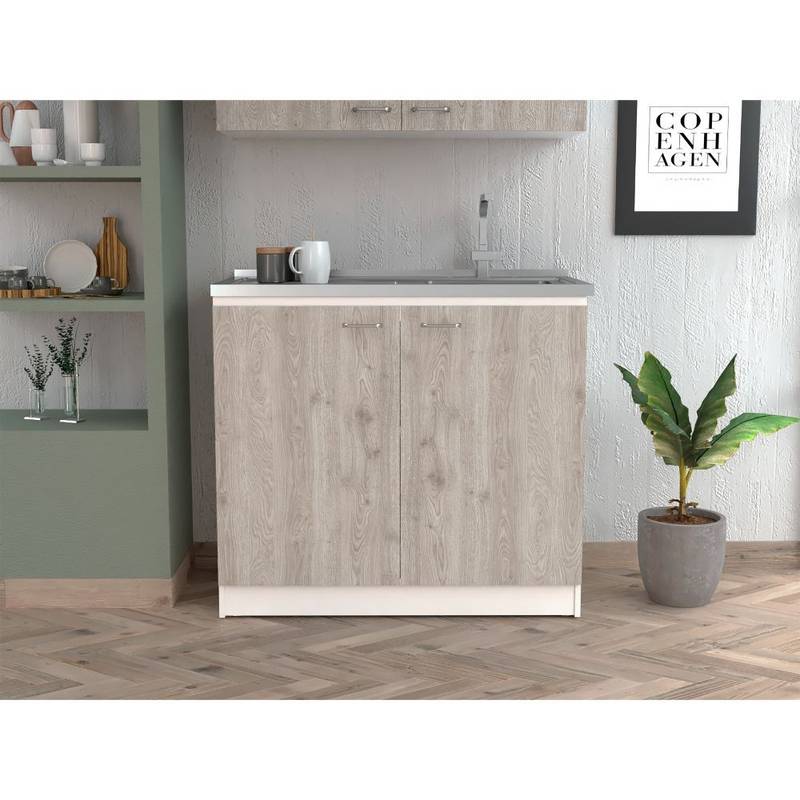 Smokey Oak Utility Sink & Cabinet Combo