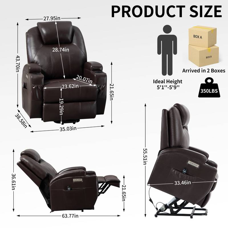 Cozy Lift Recliner with Vibration Massage and Heat for Seniors