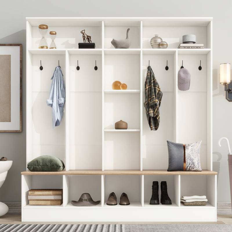 Chic Entryway Hall Tree with Storage Bench & Coat Rack