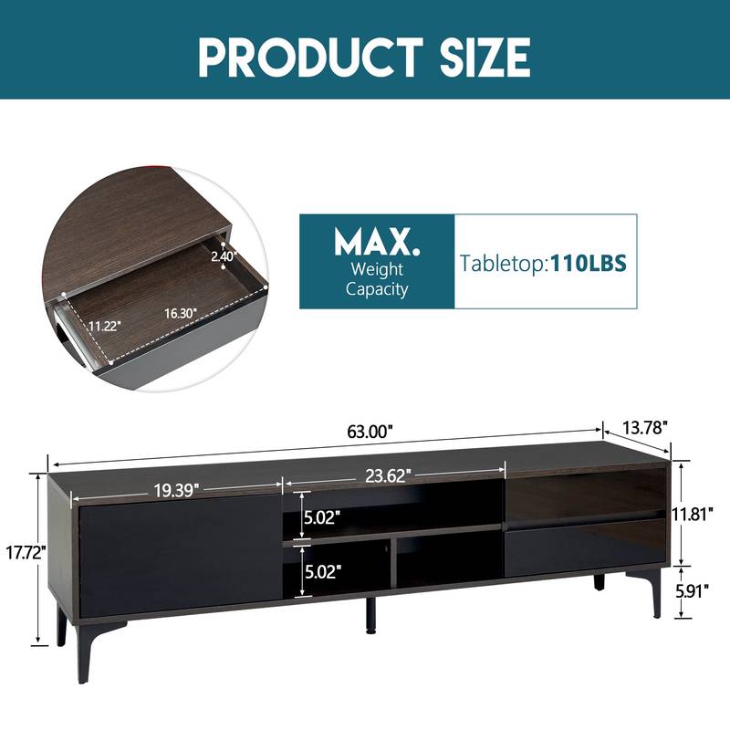 Chic LED TV Console with Stylish UV Drawers