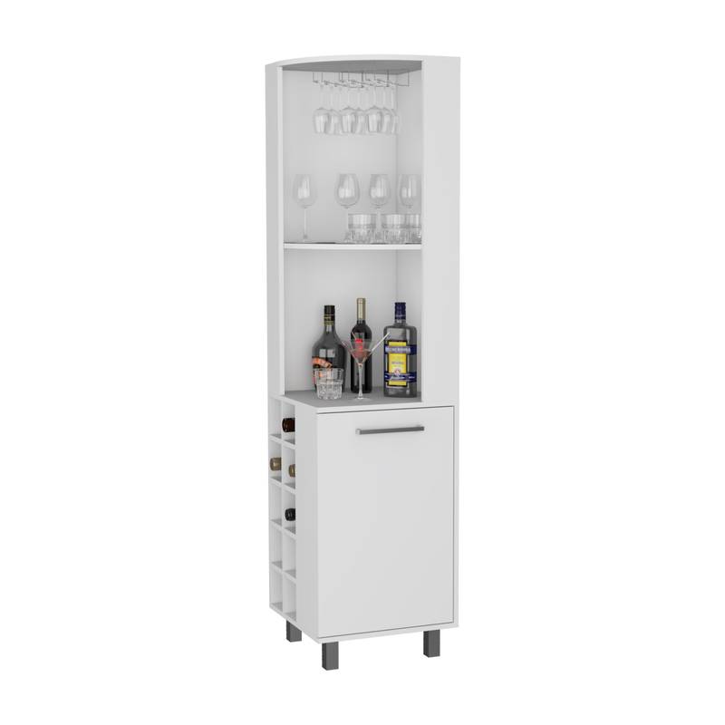 Leah’s White Corner Bar with Wine Rack