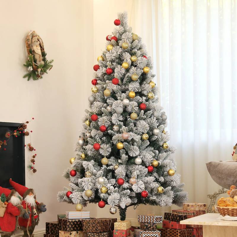 Snow-Flocked Sparkle Christmas Tree