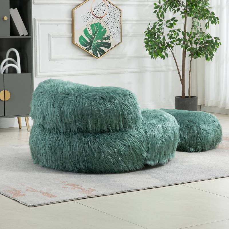 ChillNest Bean Bag Chair with Ottoman - Relax in Style! (Mint Green)